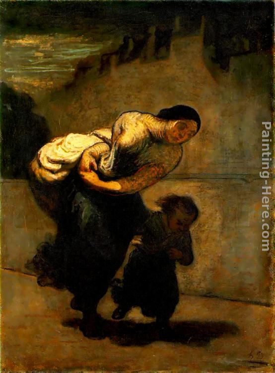 Burden painting - Honore Daumier Burden art painting